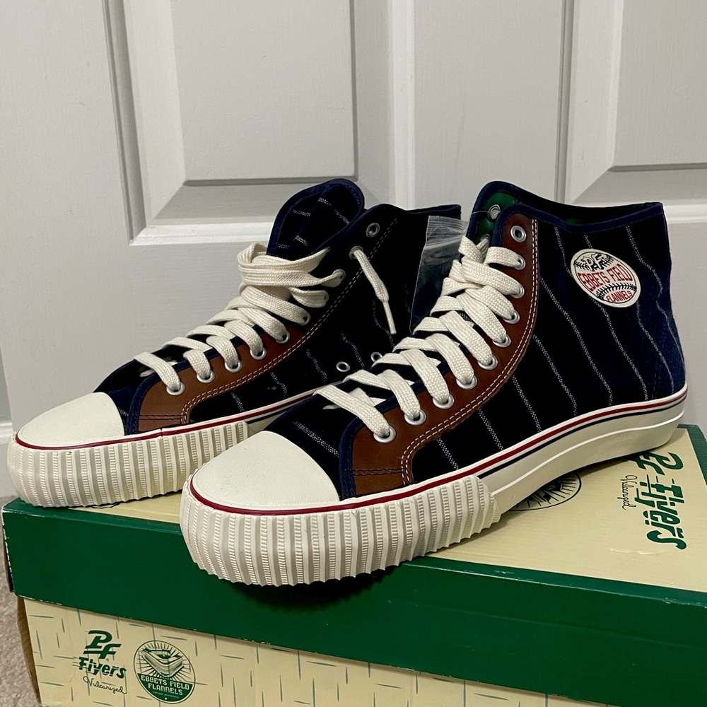 PF Flyers Center Hi, Navy & Brown, Men 13